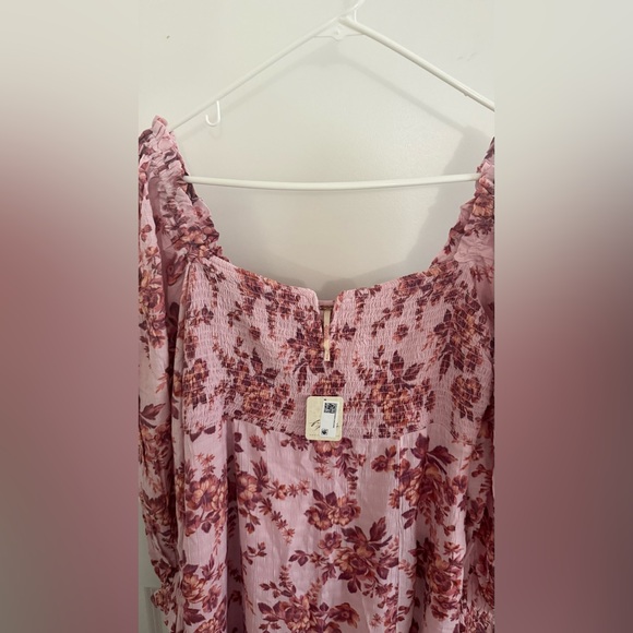 Floral Pink Maxi Dress with Slit - Picture 4 of 5